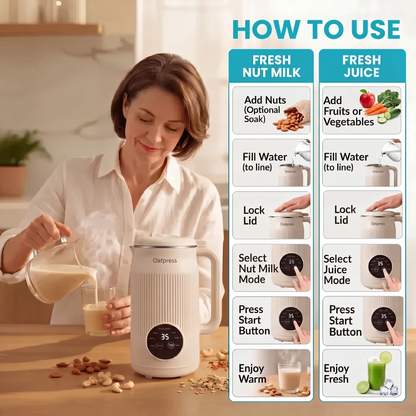 Oatpress – The 8-in-1 Multifunction Nut Milk, Juice Maker And More.